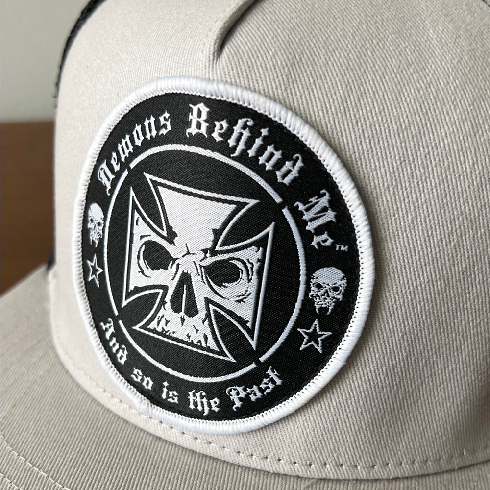 Demons Behind Me Black and Tan Trucker Hat NWOT - Picture 4 of 10